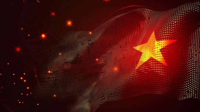 Cờ Việt Nam hiệu ứng số vector