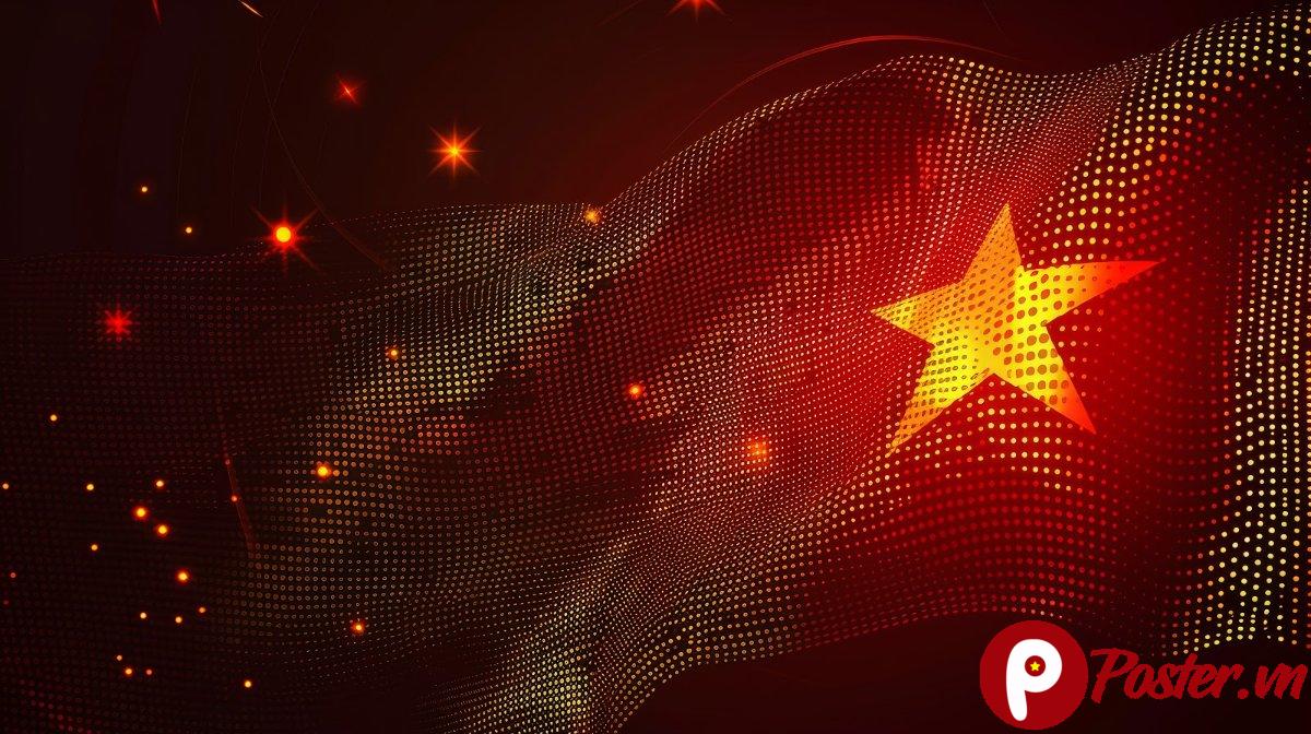 Cờ Việt Nam hiệu ứng số vector