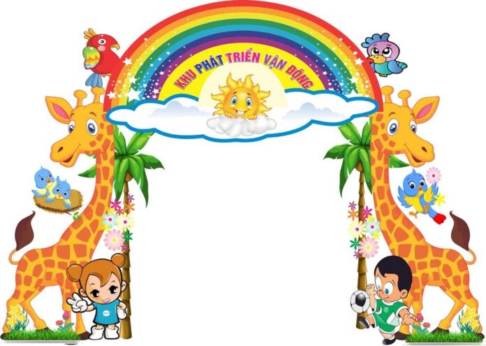 Cổng trường mầm non đáng yêu