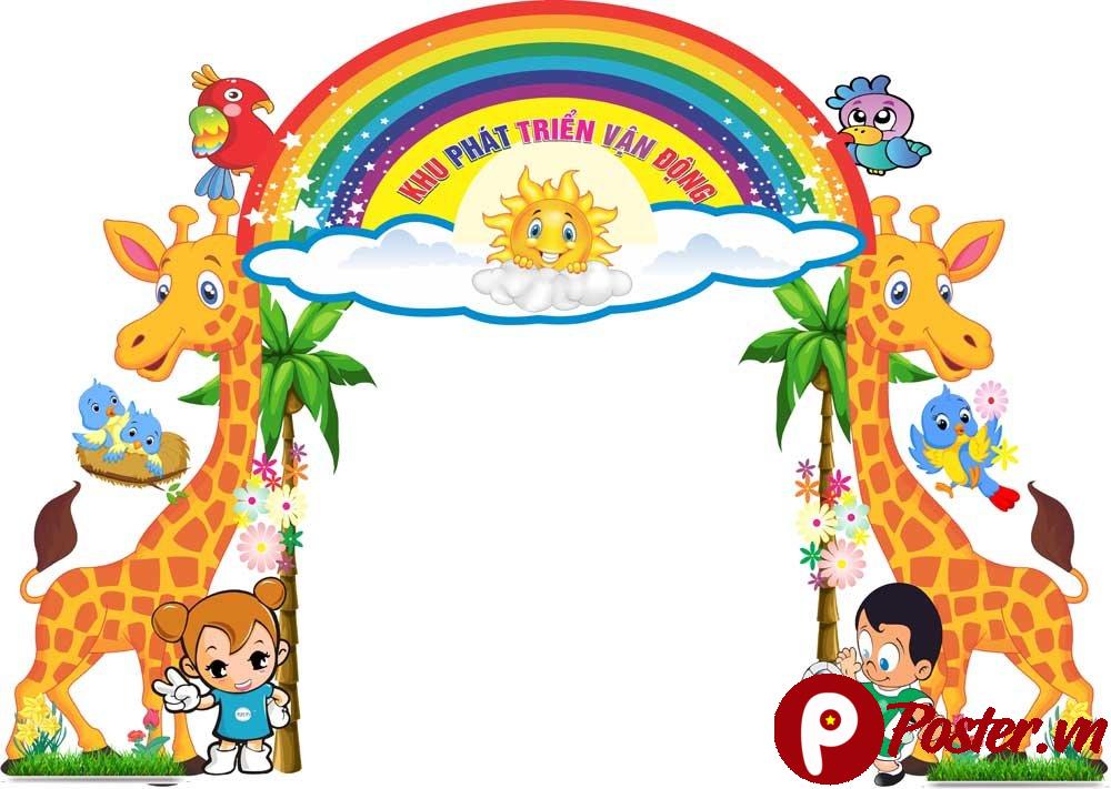 Cổng trường mầm non đáng yêu