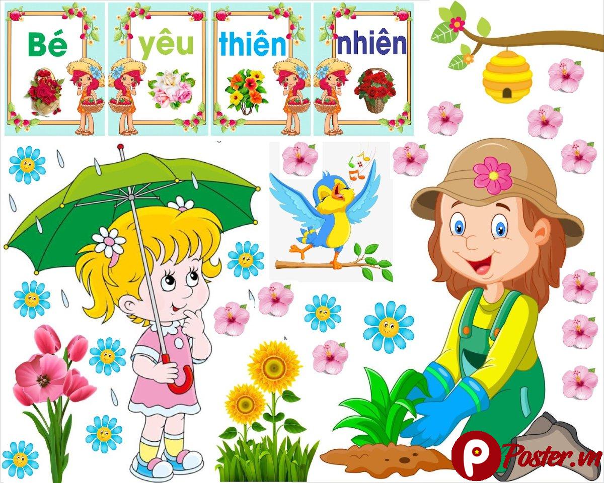 Decal trang trí góc Bé Yêu Thiên Nhiên