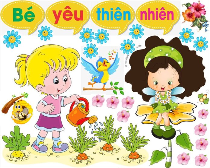 Decal trang trí góc bé yêu thiên nhiên