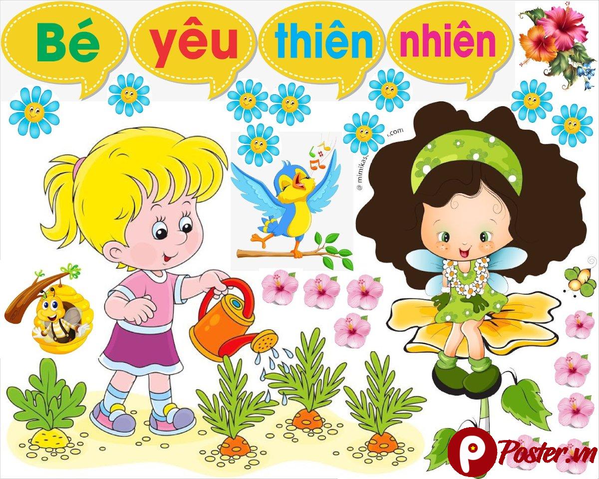 Decal trang trí góc bé yêu thiên nhiên