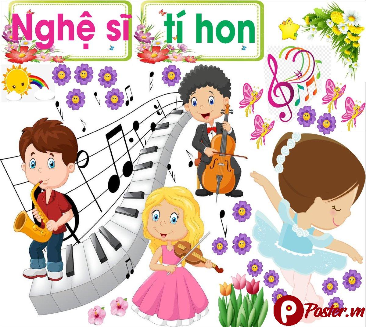 Decal trang trí góc nghệ sĩ tí hon