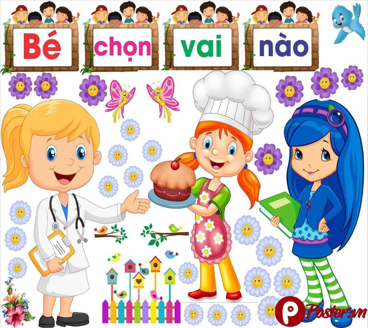 Decal trang trí góc trường học