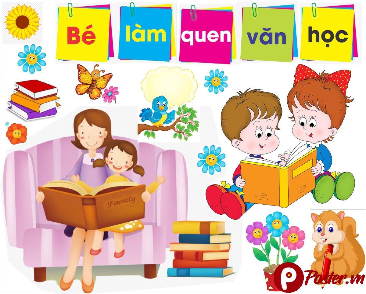 Decal trang trí góc văn học mầm non