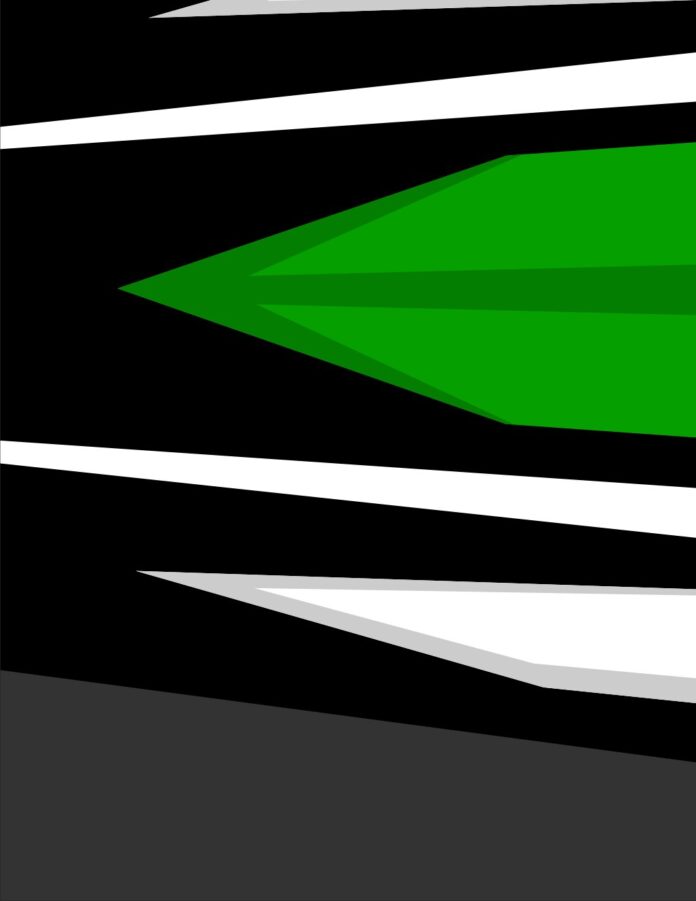 Mẫu thiết kế decal xe thể thao vector màu xanh lá và đen hiện đại sắc sảo