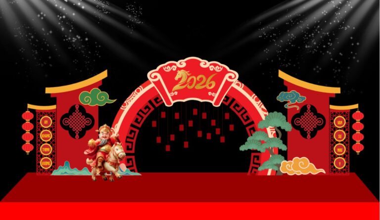 Decor Tết 2026 đỏ may mắn