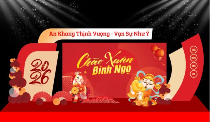 Decor Tết 2026 Bình Ngọ Vector