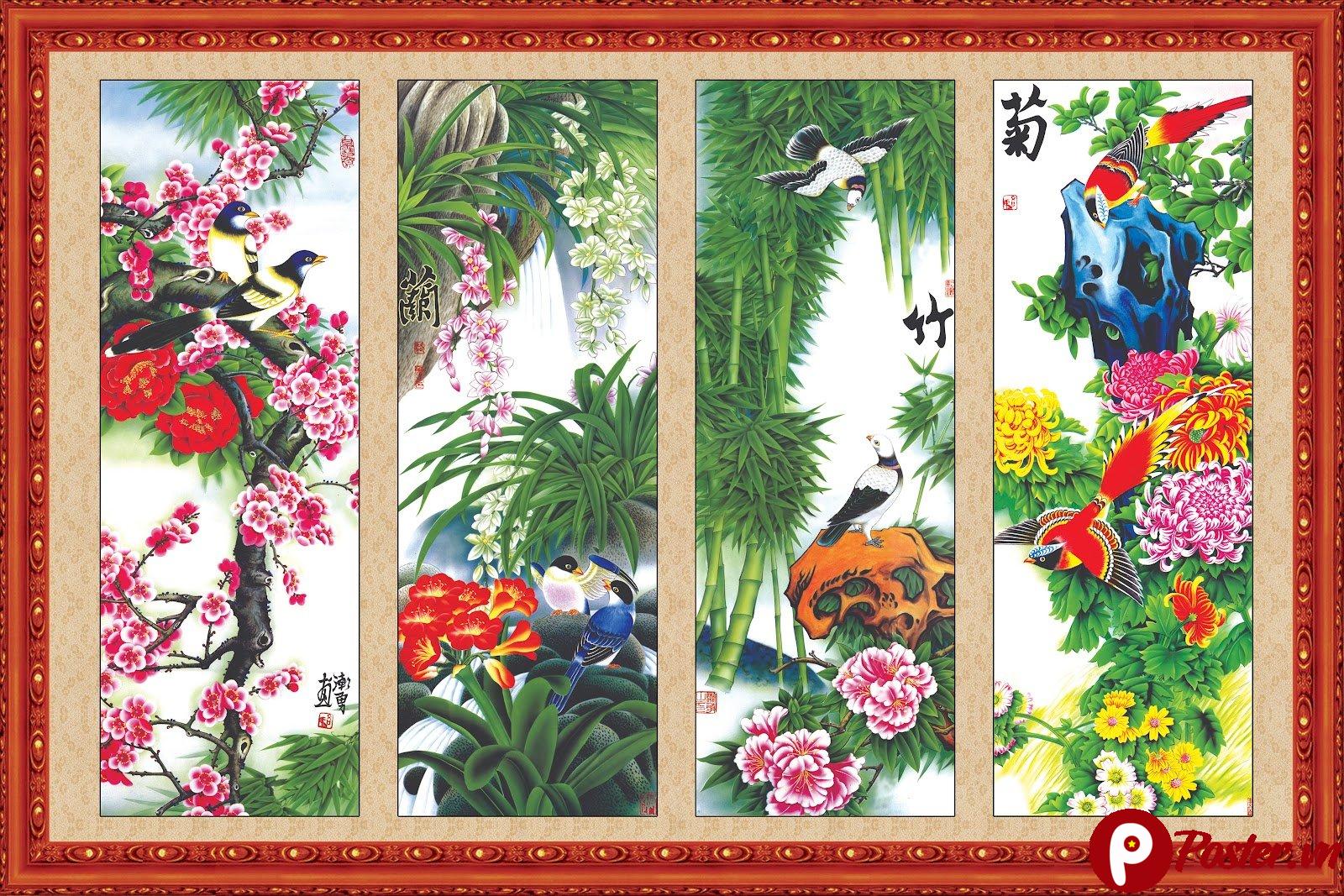 File Vector Tranh Tứ Quý CDR Đẹp - 19Vd8ZiQpFeXRSqyHjO9cahZoV3BsnLTR