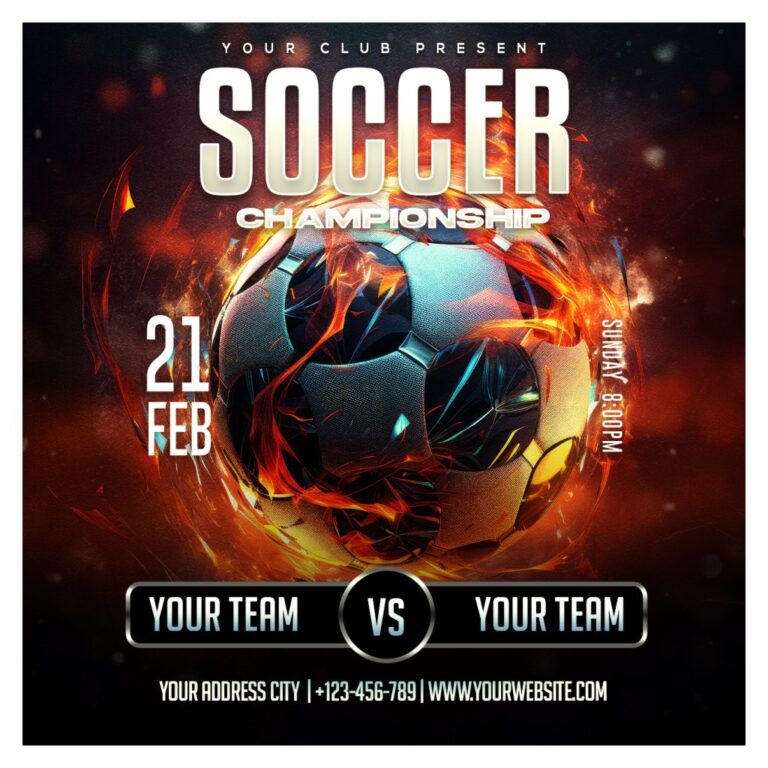 Flyer bóng đá đồ họa PSD