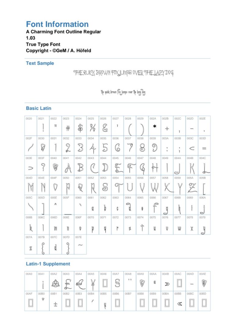 Font Achafout Outline độc đáo