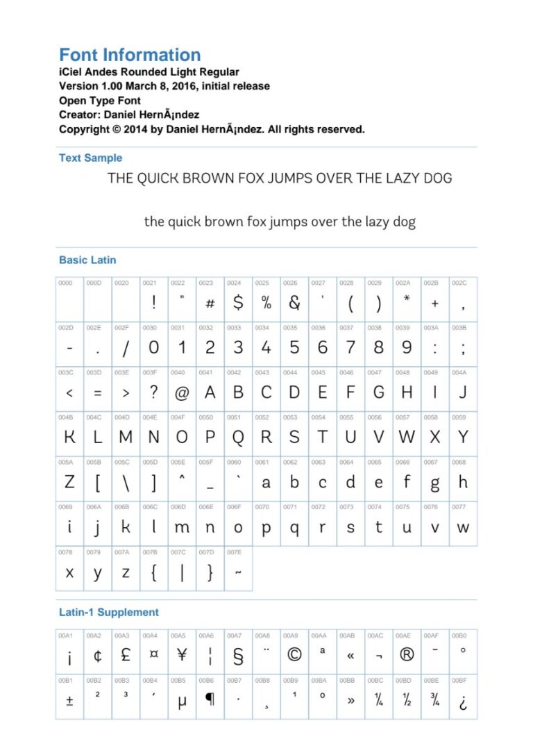 Font Andes Rounded Light Regular