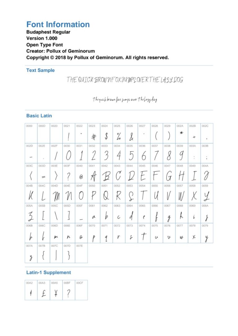 Font Budaphest viết tay độc đáo