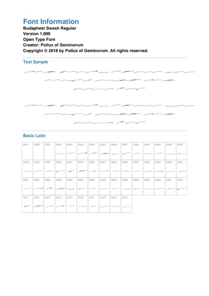 Font Budaphest Swash