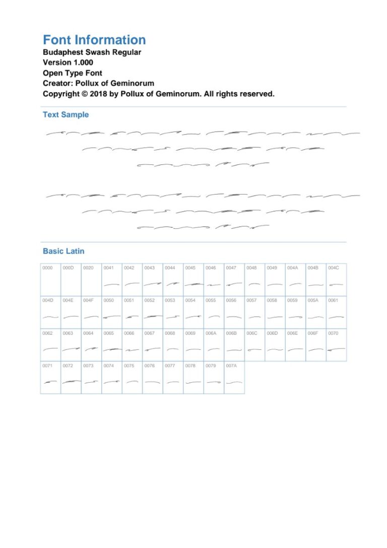 Font Budaphest Swash