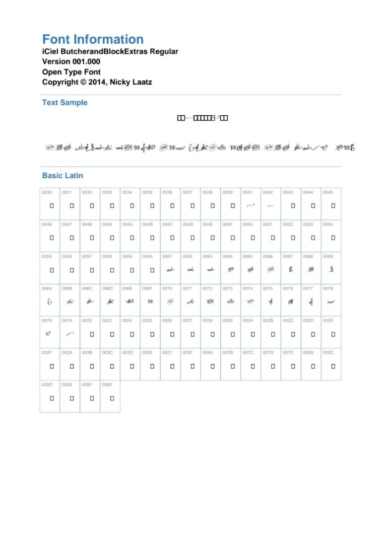 Font ButcherandBlockExtras1 độc đáo