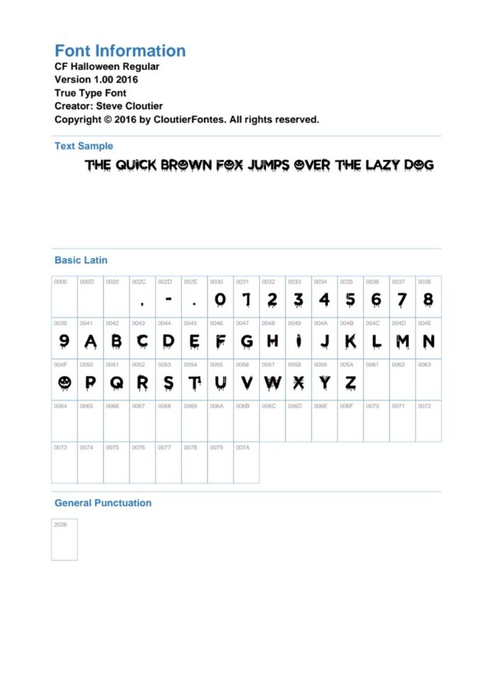 Font CF Halloween Regular