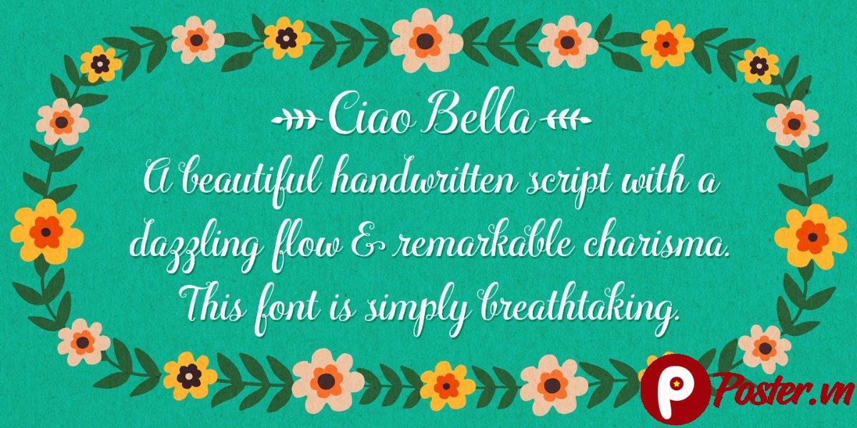 Font chữ Ciao Bella viết tay