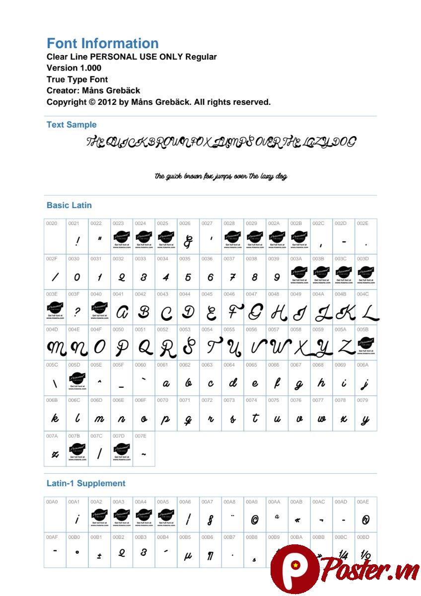 Font chữ Clear Line Script