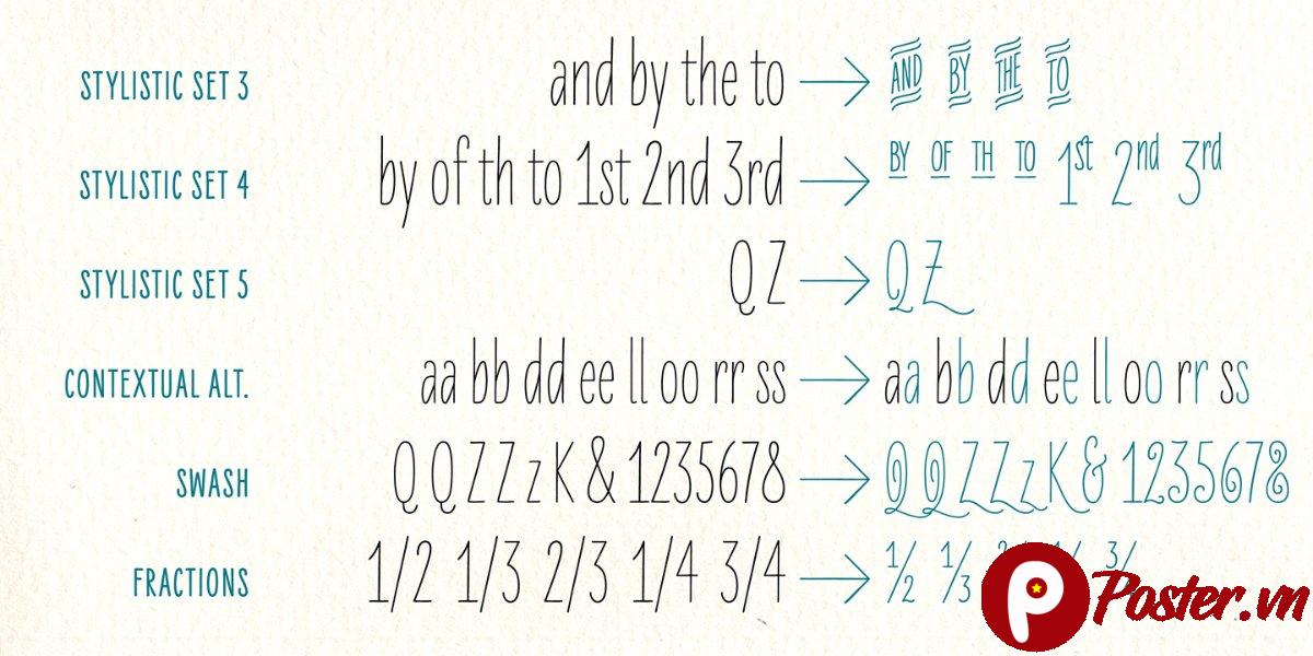 Ví dụ Font Chữ Stylistic Set