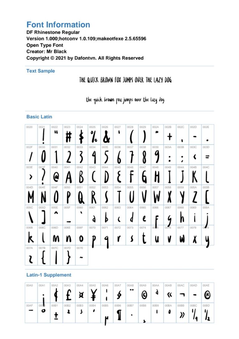 Font chữ DF Rhinestone viết tay