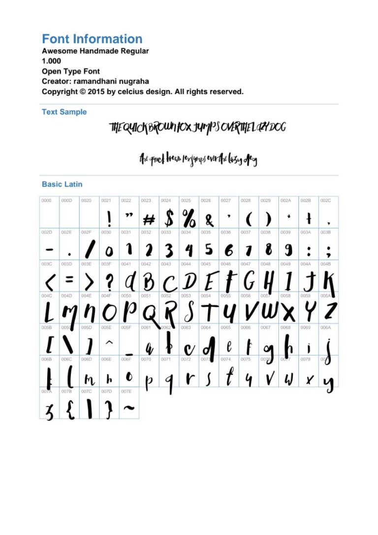 Font chữ Handmade độc đáo