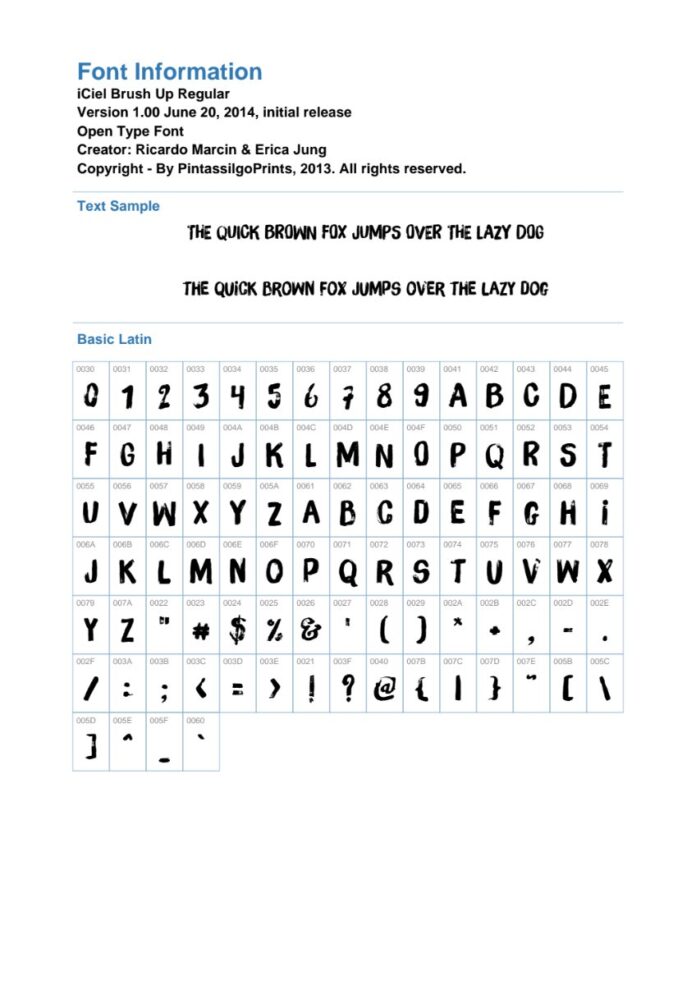 Font chữ iCiel Brush Up