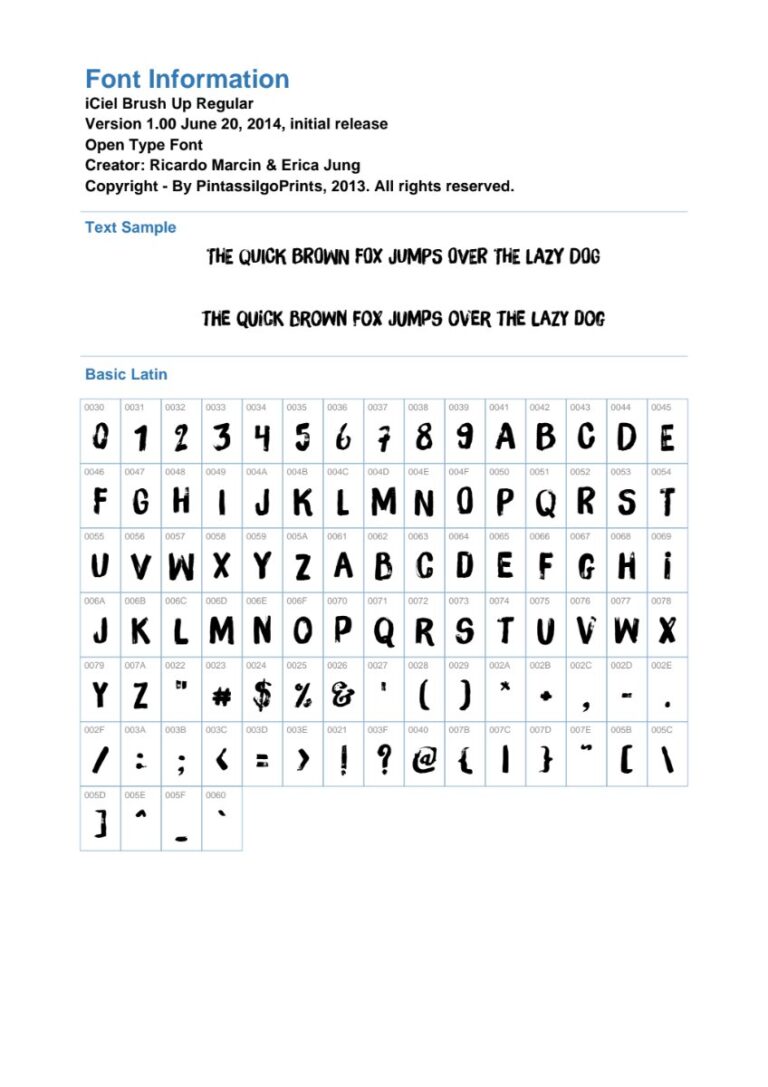 Font chữ iCiel Brush Up