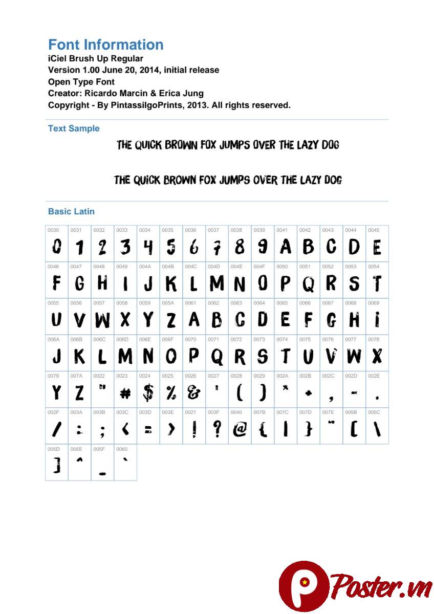 Font chữ iCiel Brush Up