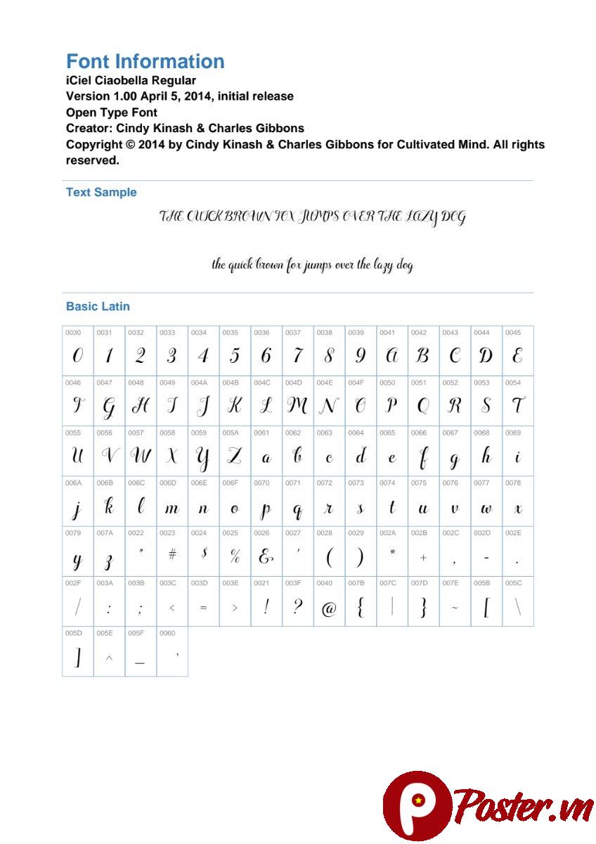 Font chữ iCiel Ciaobella