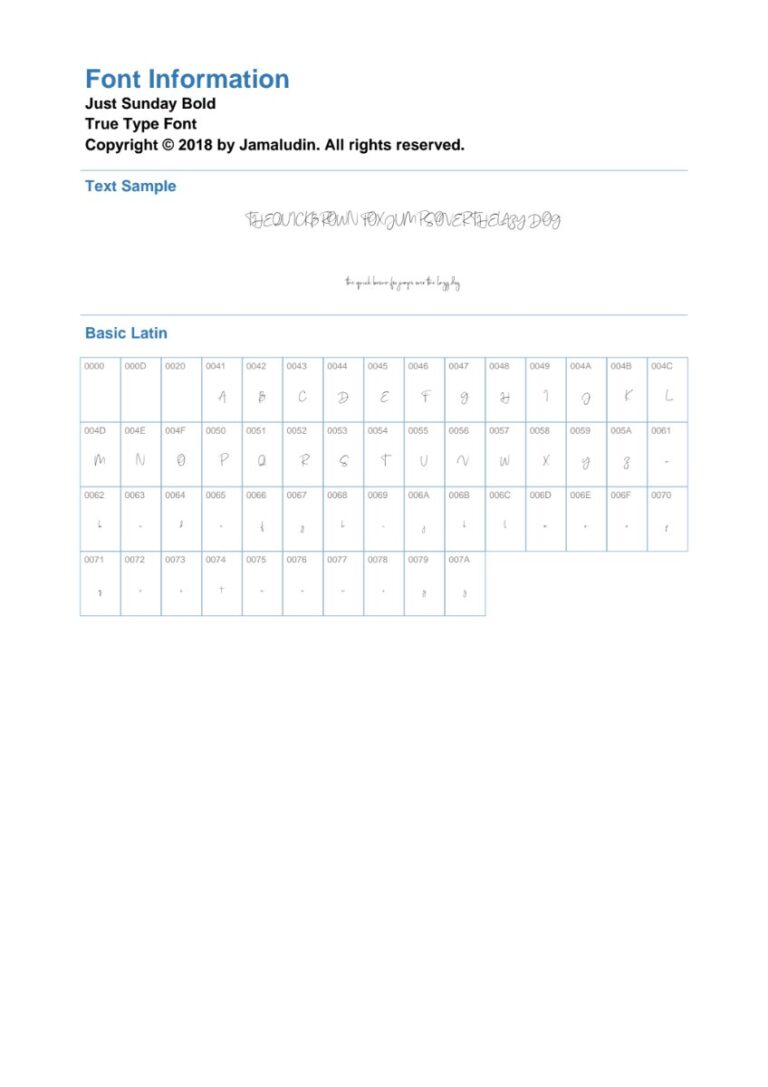 Font Just Sunday Demo