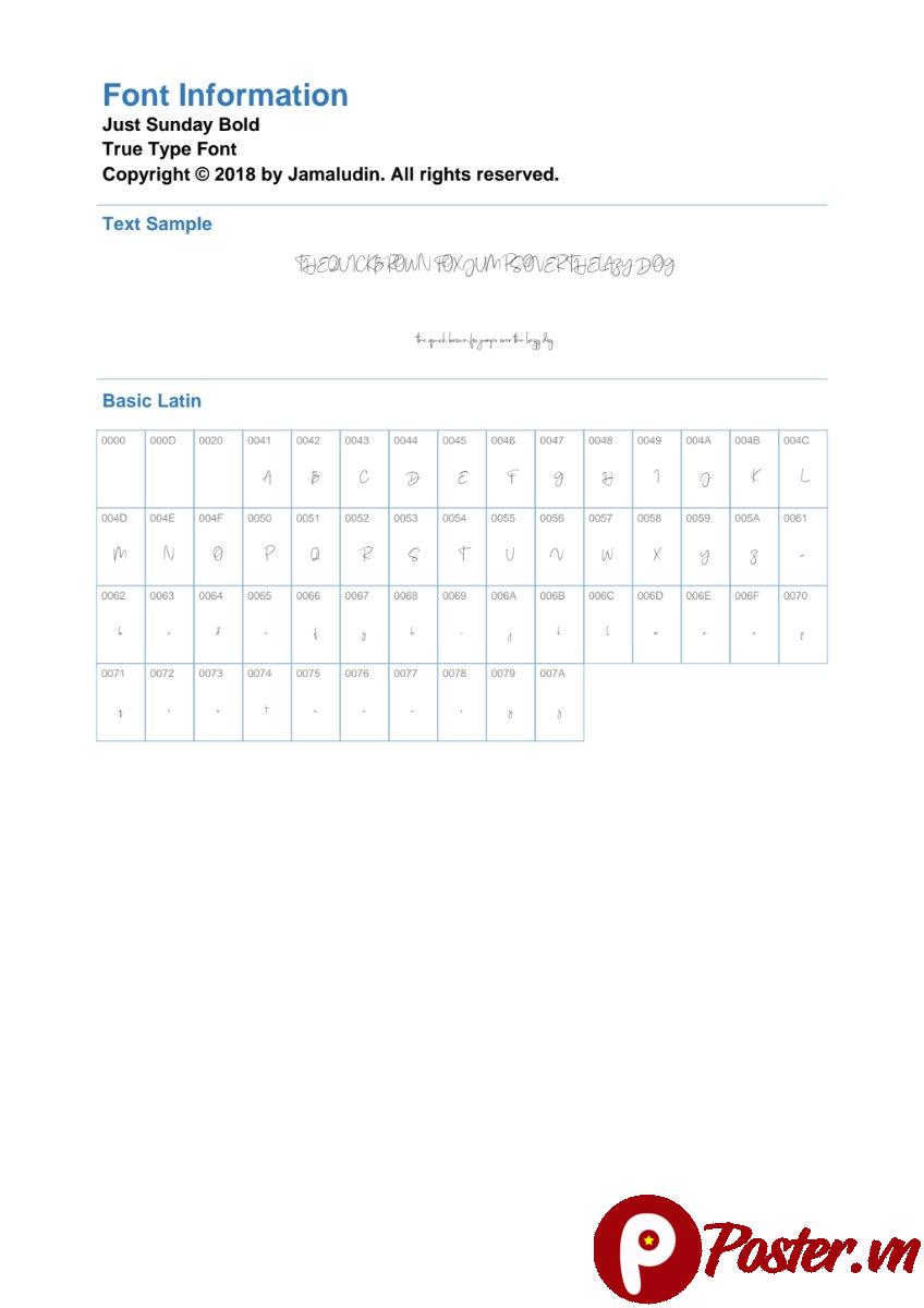 Font Just Sunday Demo