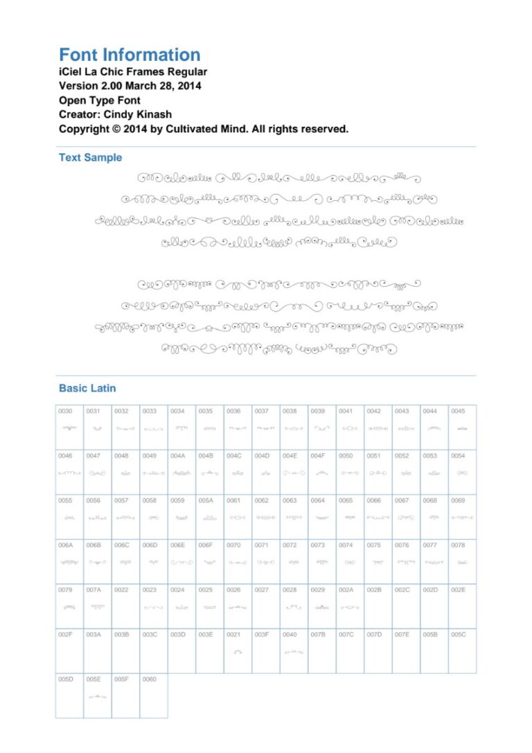 Font chữ La Chic Frames