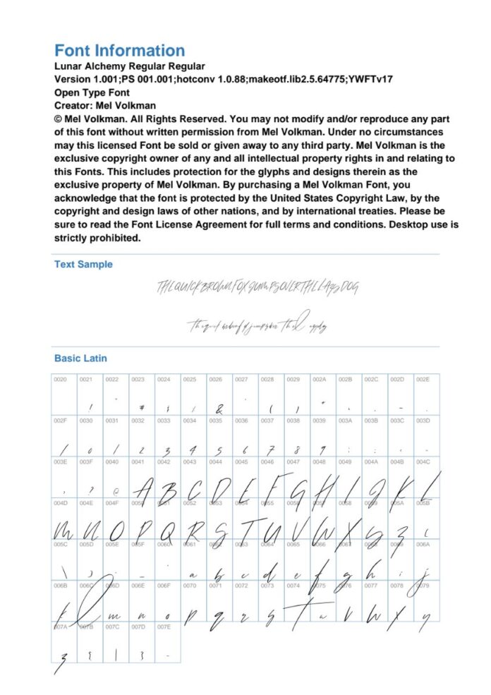 Font chữ Lunar Alchemy Regular