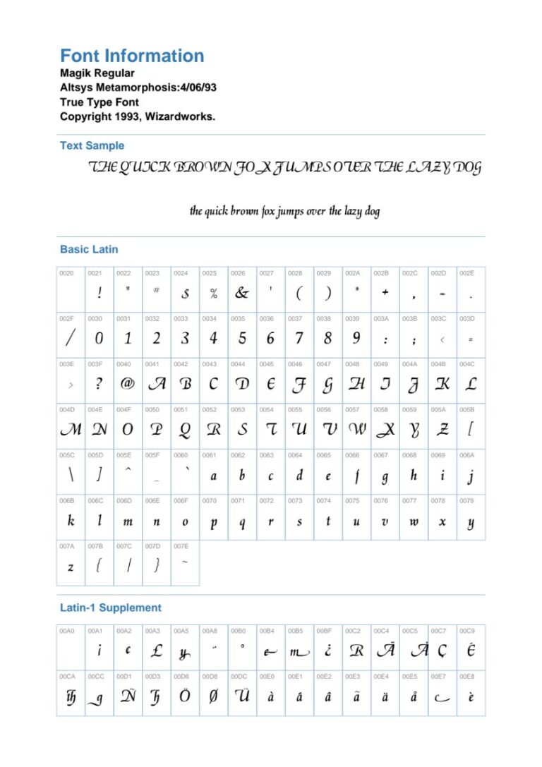 Font chữ Magik độc đáo