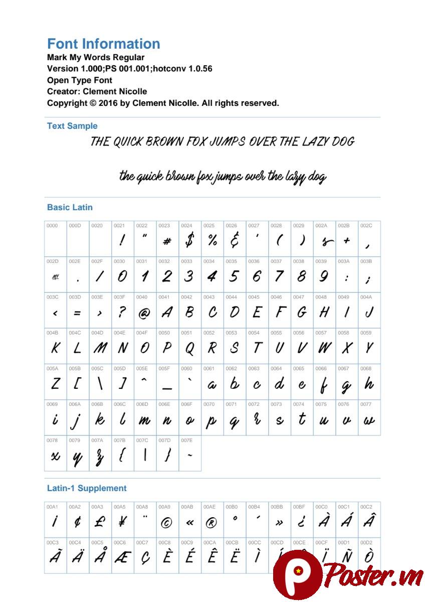 Font chữ Mark My Words