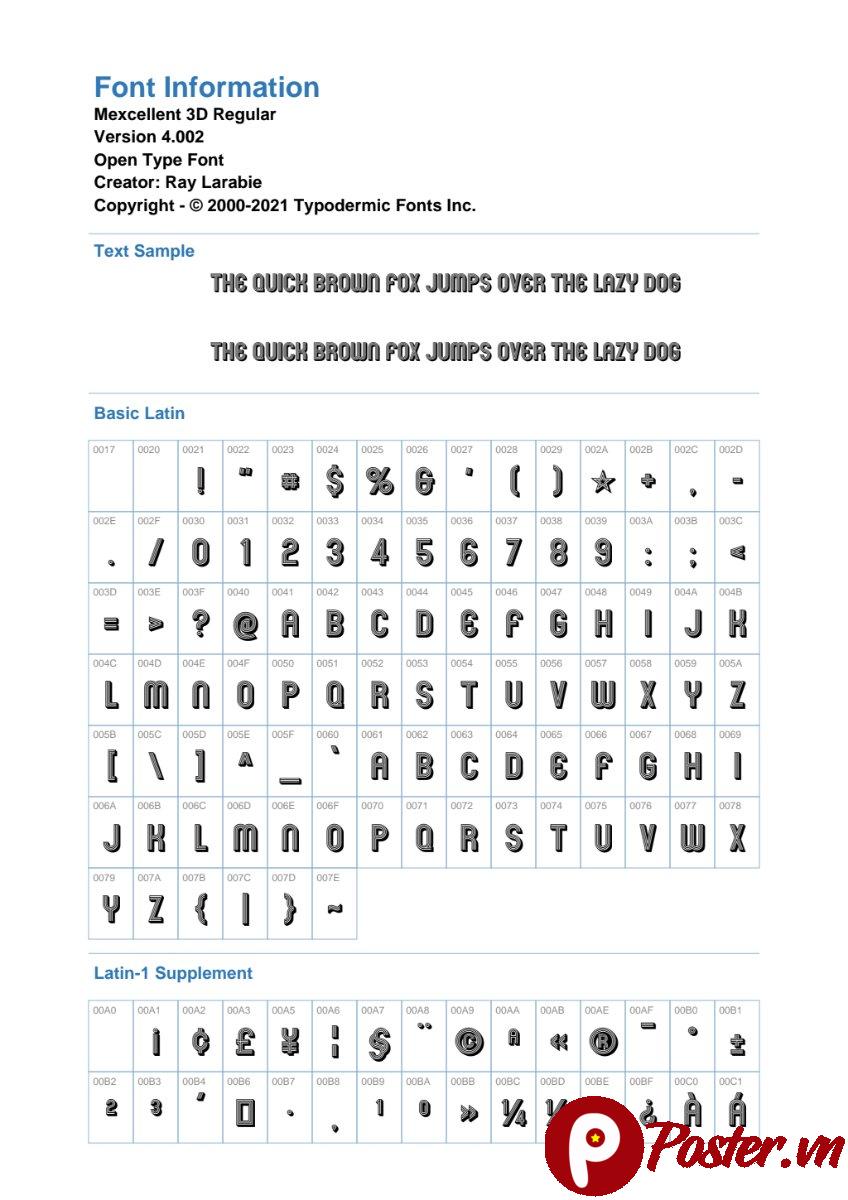 Font chữ Mexcellent 3D độc đáo