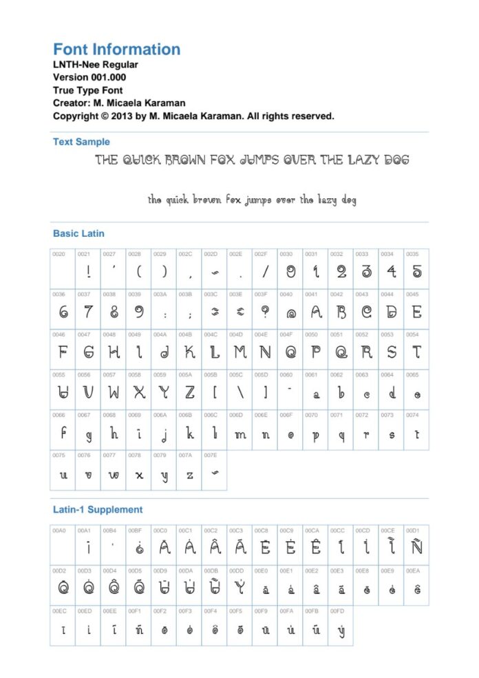 Font chữ Nee phong cách đánh máy
