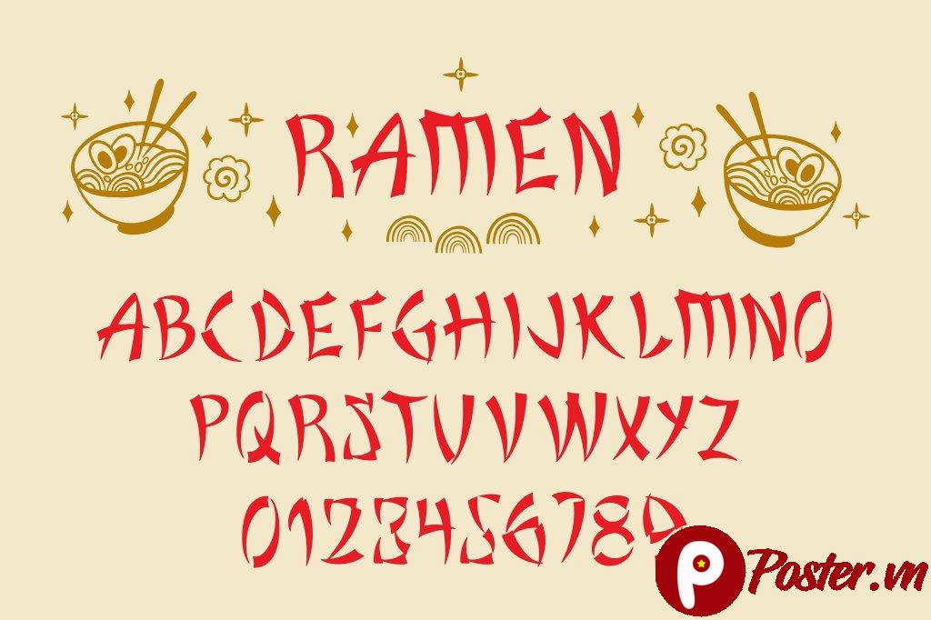Font chữ Ramen phong cách Nhật Bản