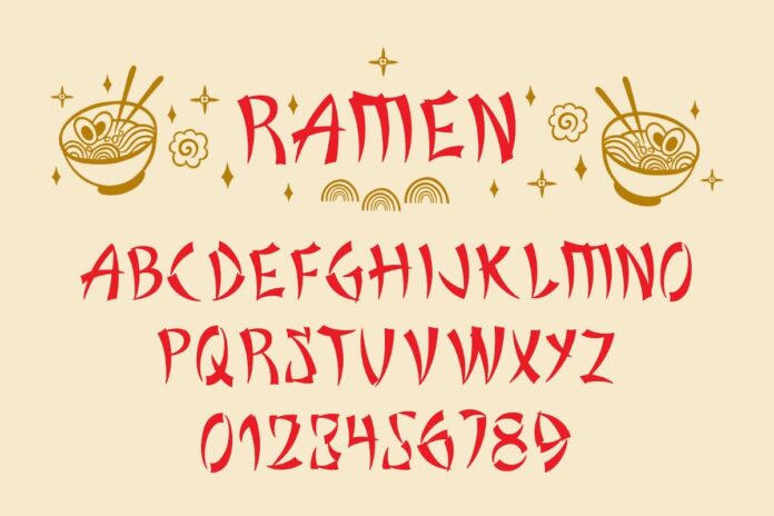Font chữ Ramen phong cách Nhật Bản