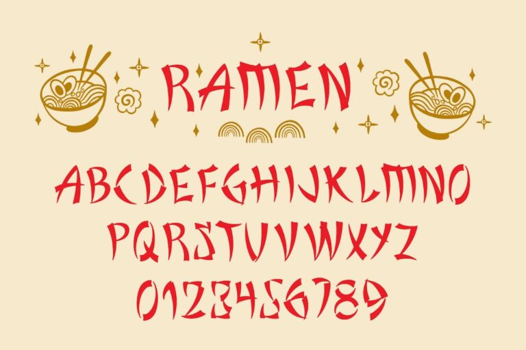 Font chữ Ramen phong cách Nhật Bản