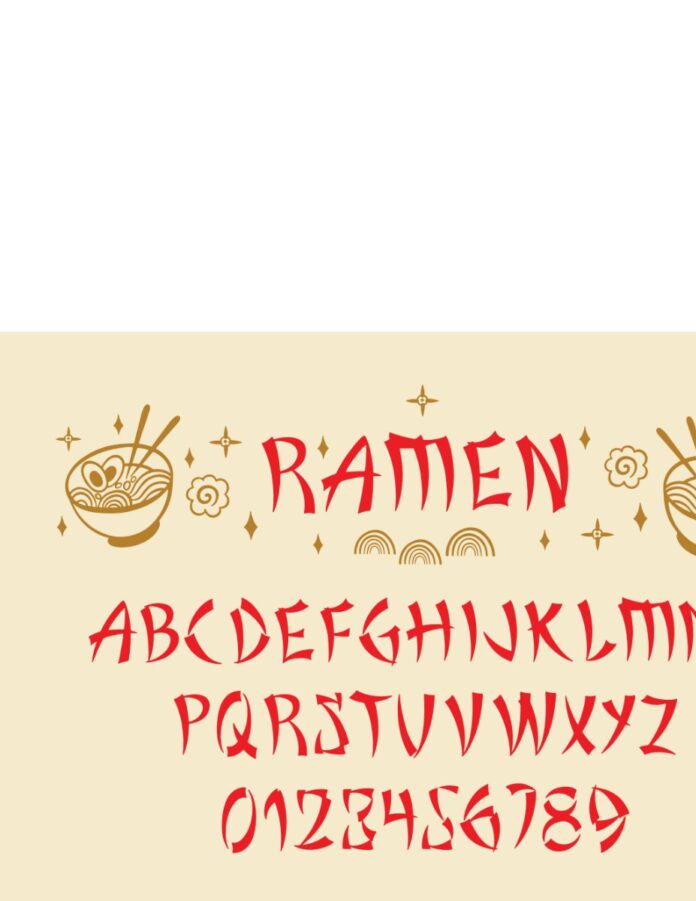 Font Chữ Ramen Vector