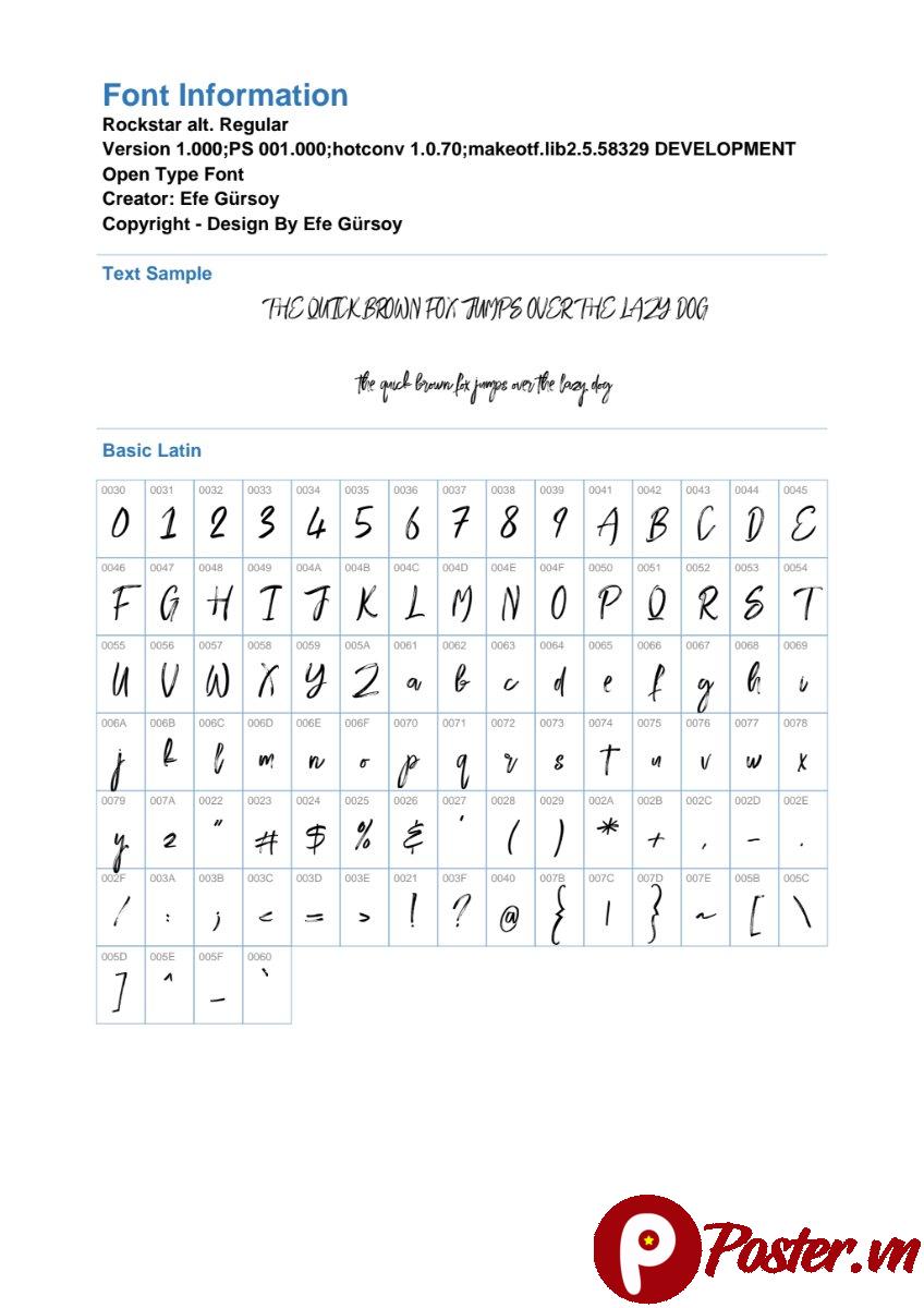 Font chữ Rockstaralt độc đáo