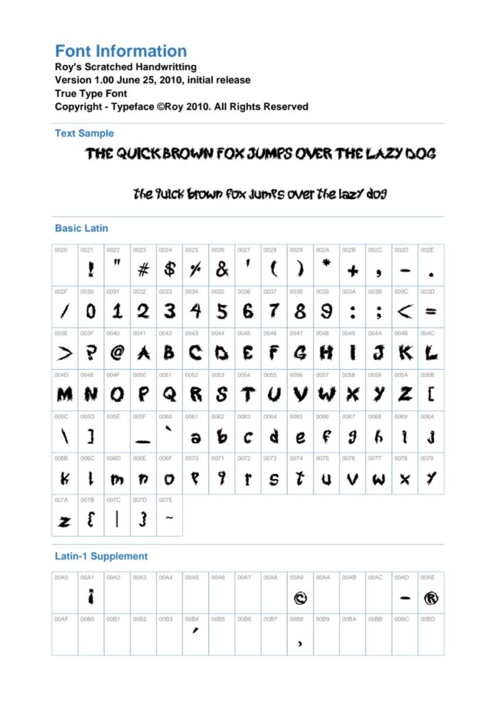 Font RoysScratched Handwritting độc đáo