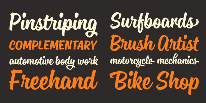 Font chữ Script Pinstriping