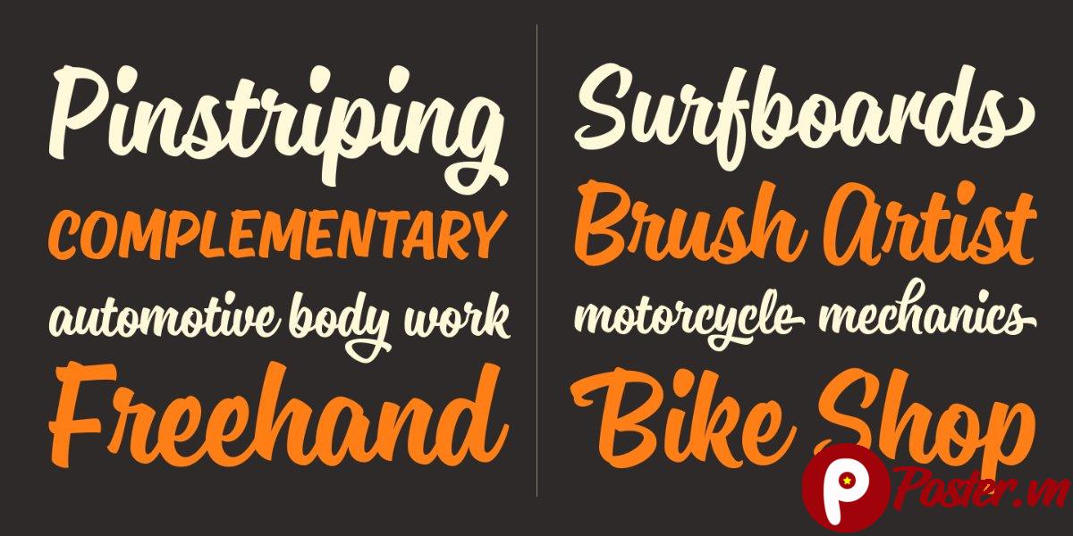 Font chữ Script Pinstriping