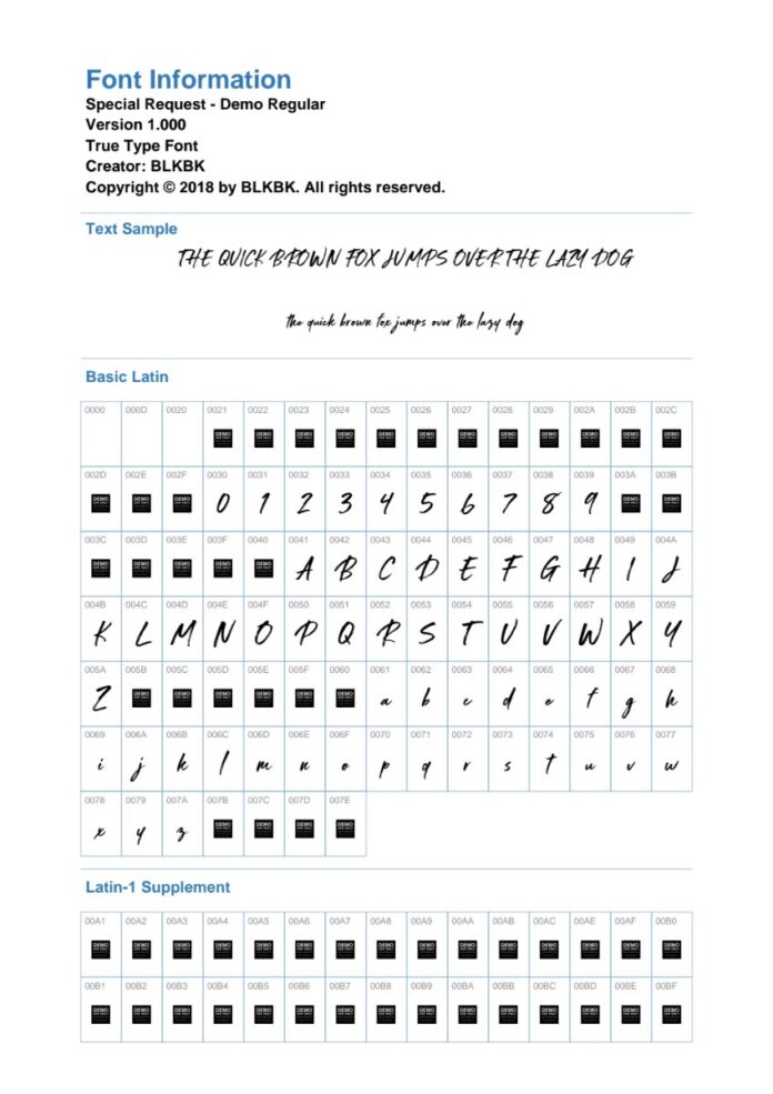 Font Special Request Demo