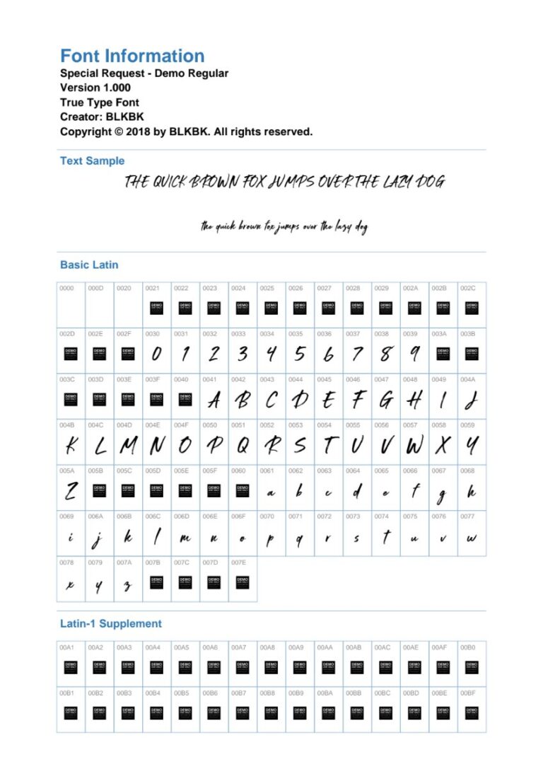 Font Special Request Demo