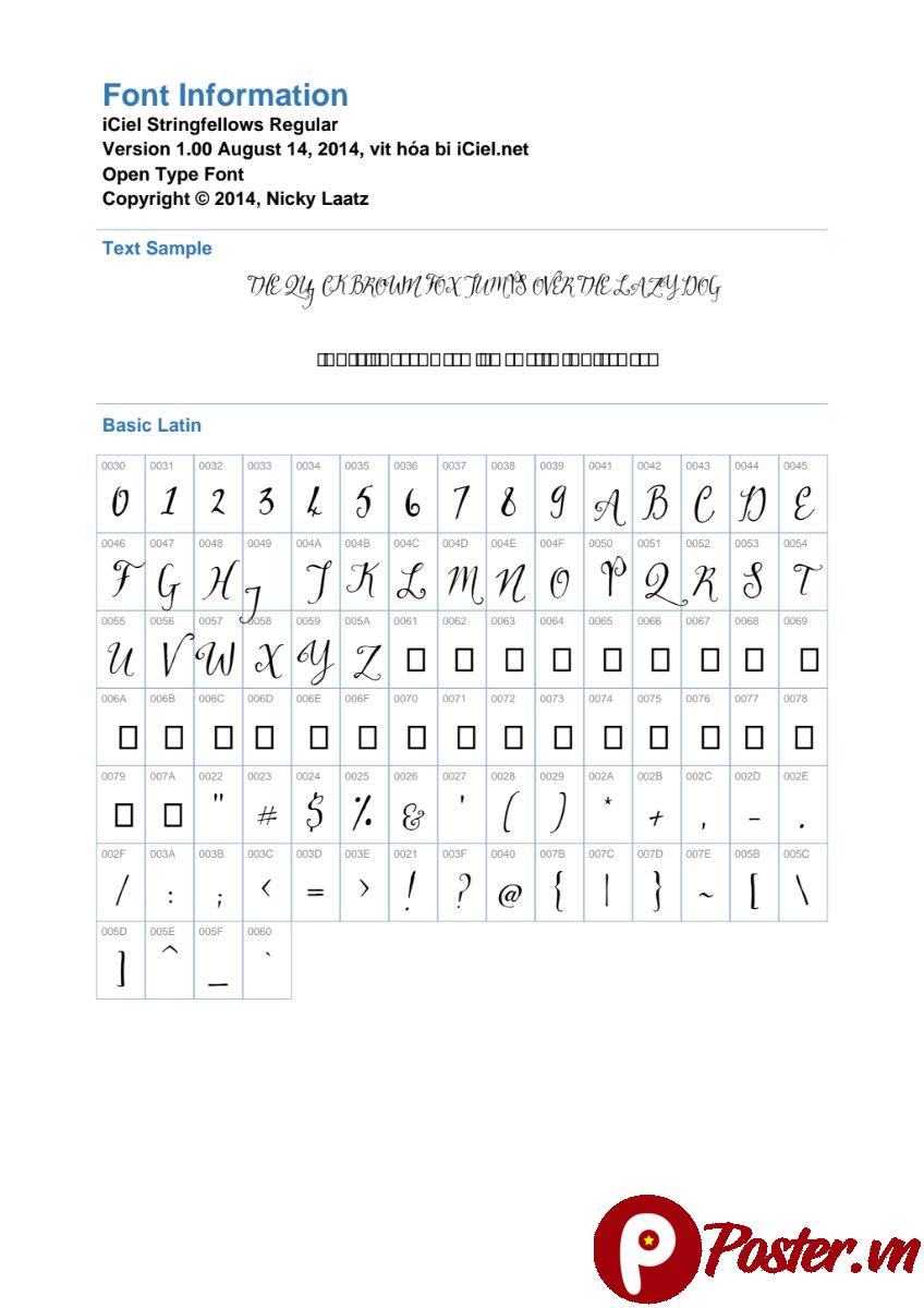 Font chữ Stringfellows viết tay